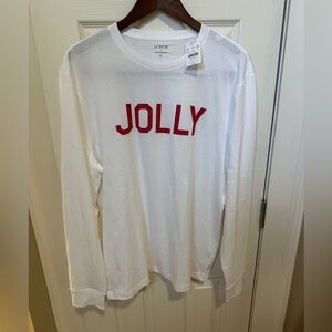 J Crew Christmas Jolly long sleeve  t shirt top. NWT